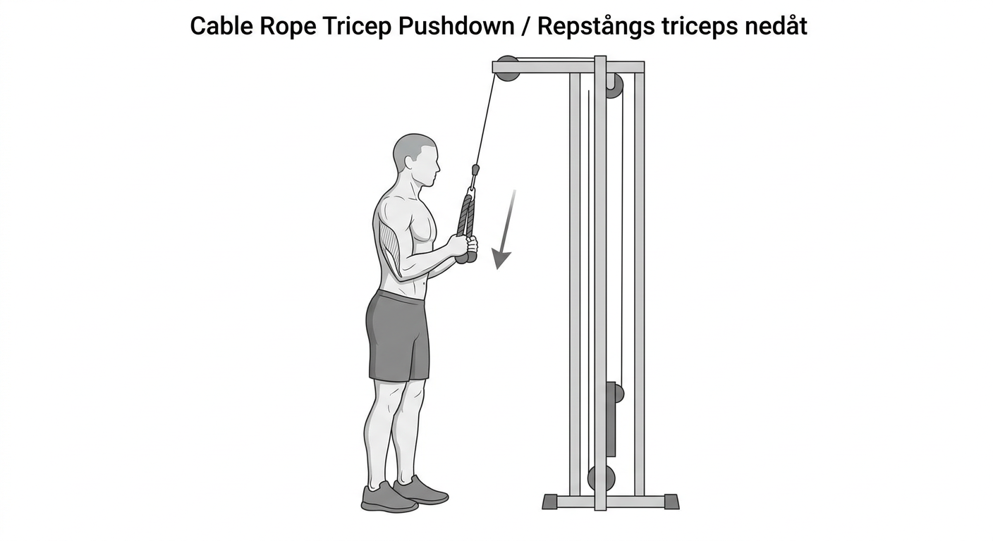 Repstångs triceps nedåt