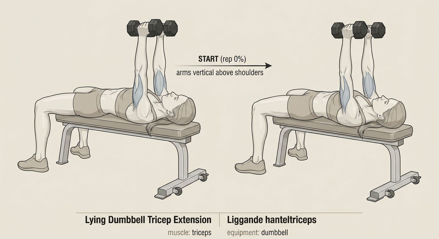 Liggande hanteltriceps