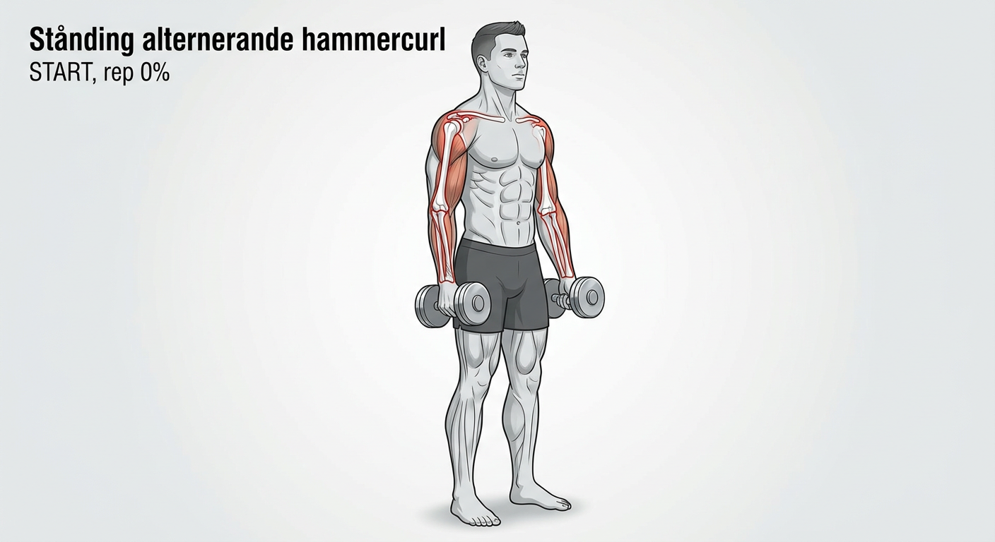 Stående alternerande hammercurl