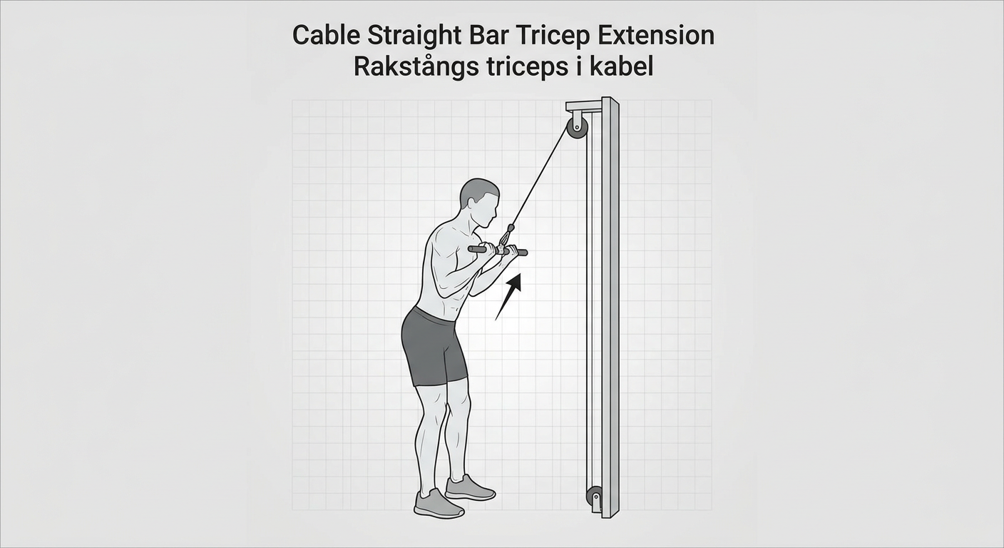 Rakstångs triceps i kabel