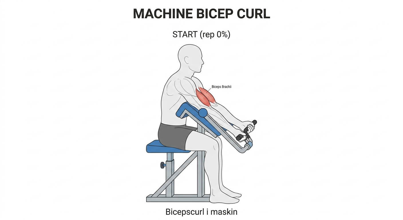 Bicepscurl i maskin